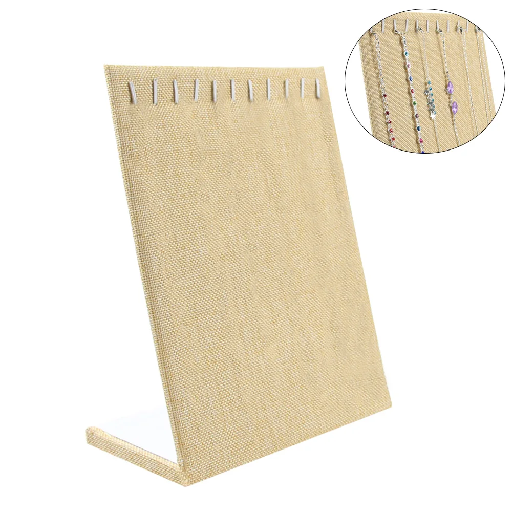 

Folding Necklace Display Stand Lightweight Jewelry Organizer For Bracelets Chains Home Store Use Portable Linen Fabric Fold Flat