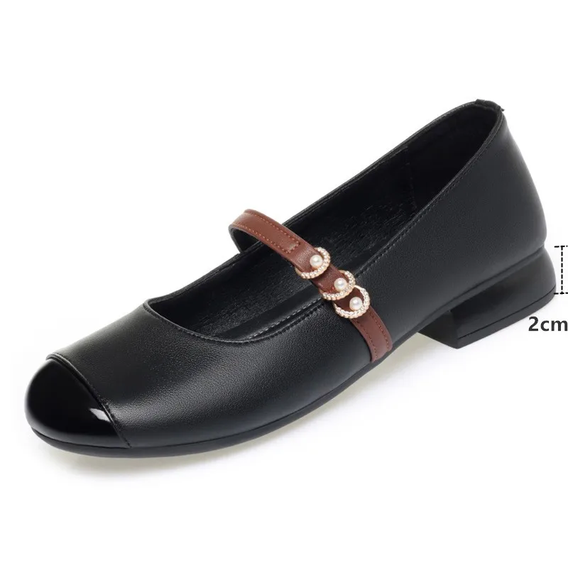 AIYUQI Mary Jane Shoes Women's Autumn 2025 New Genuine Leather Women's Work Shoes Large Size Square Toe Sampers Women's Shoes