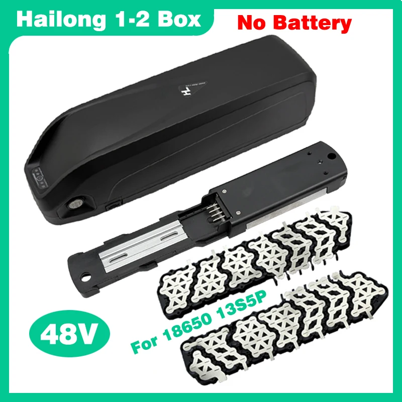 Hailong 1-2 SSE-077 48V lege batterijbehuizing voor celvervanging met nikkelstrip 13S5P voor 18650 celverbinding ter ondersteuning van doe-het-zelf