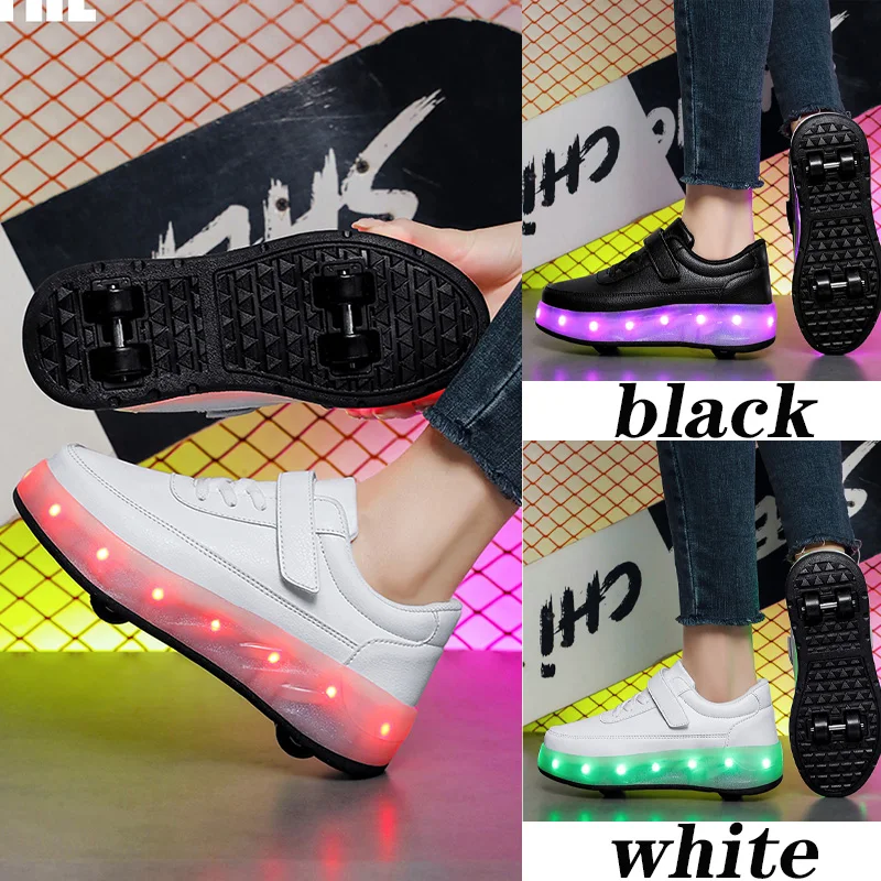 Casual Sports Style four-Wheel Children's flashing Roller Skates For Men And Women Detachable Fashion Sports Shoes With Wheels