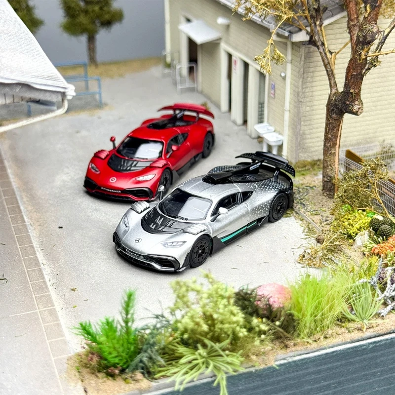 In stock 1:64 New Product ONE Red Silver Sparkle Alloy Cast Static Car Model, Limited Edition, Gift, High-end Decorative Piece