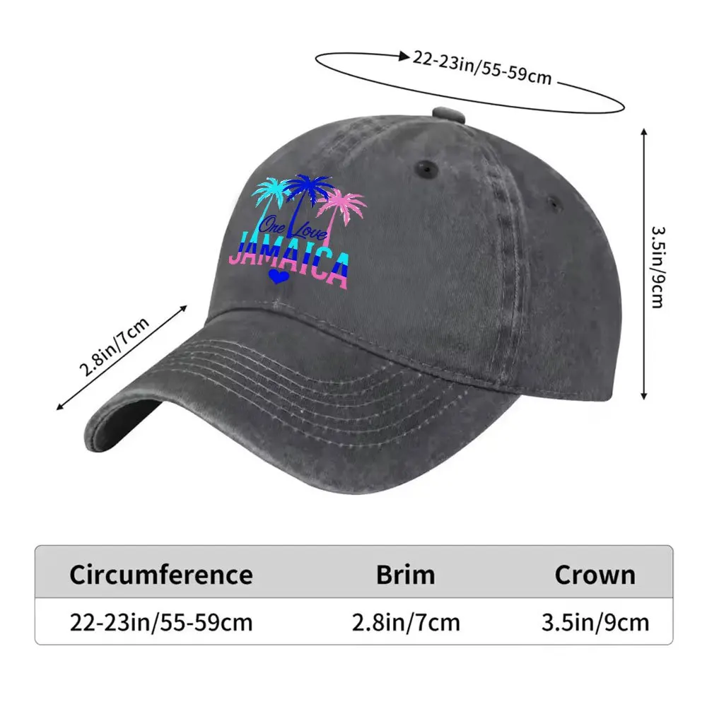 One-Love-Jamaica-Graphic-Washed-Baseball-Cap-Unisex-Cotton-Dad-Hat-for-Outdoor-Casual-Wear