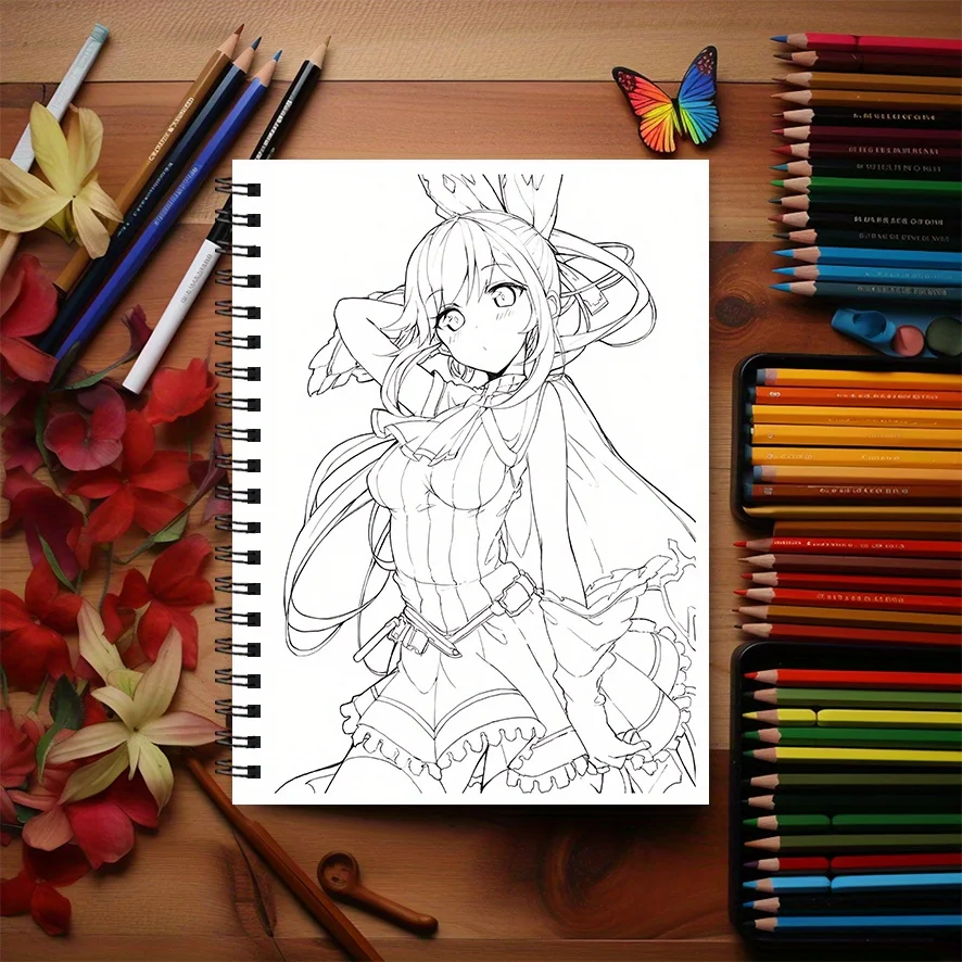 Mystical Maidens Coloring Book - 8.3×11.2 Inches, 22 Pages. Perfect for Anime - inspired Relaxation, Charming Doodling