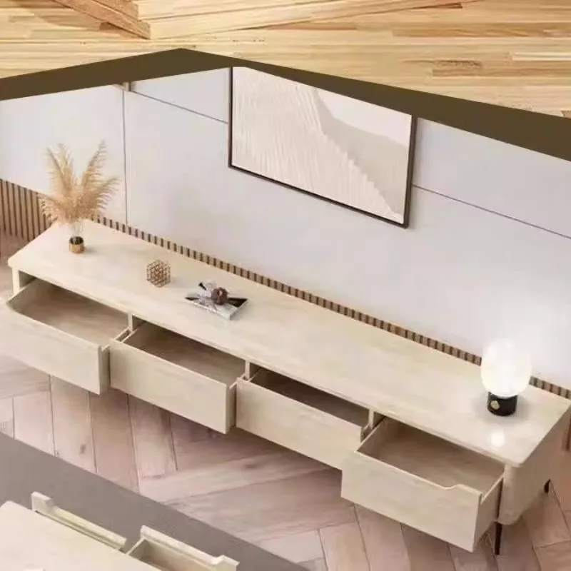 Nordic TV Cabinet with Open Shelves, Designer Modern TV Table, Multi-scene Home Furniture for Apartment