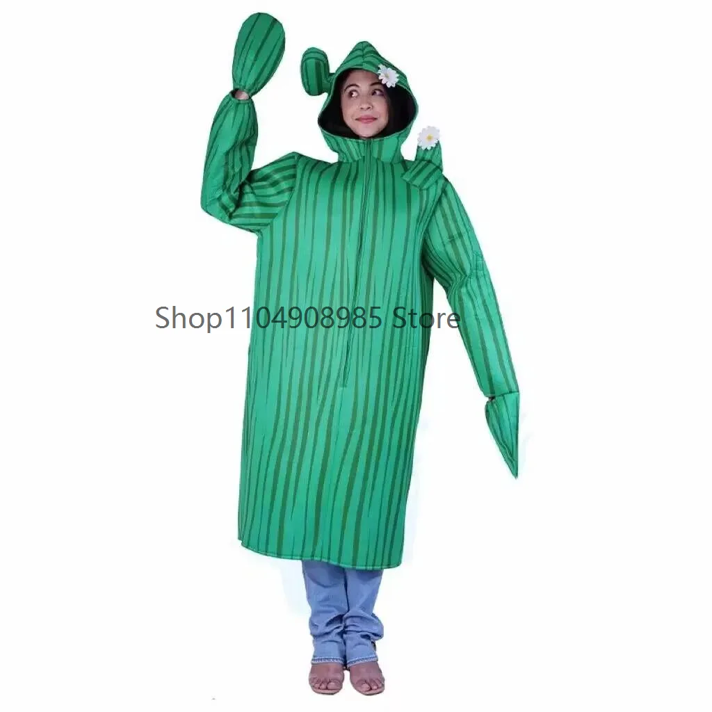 

New Parent-child Purim Halloween Role Play Party Costume Adult Children Cactus Costume Girl Cactus Green Plant