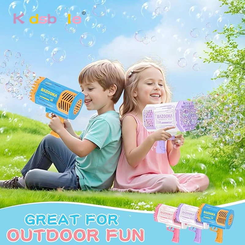 

40/69 Holes Bubble Bazooka Machine Gun LED Light Bubble Blaster Toy Summer Outdoor Playing Activity Party Wedding Birthday Gift