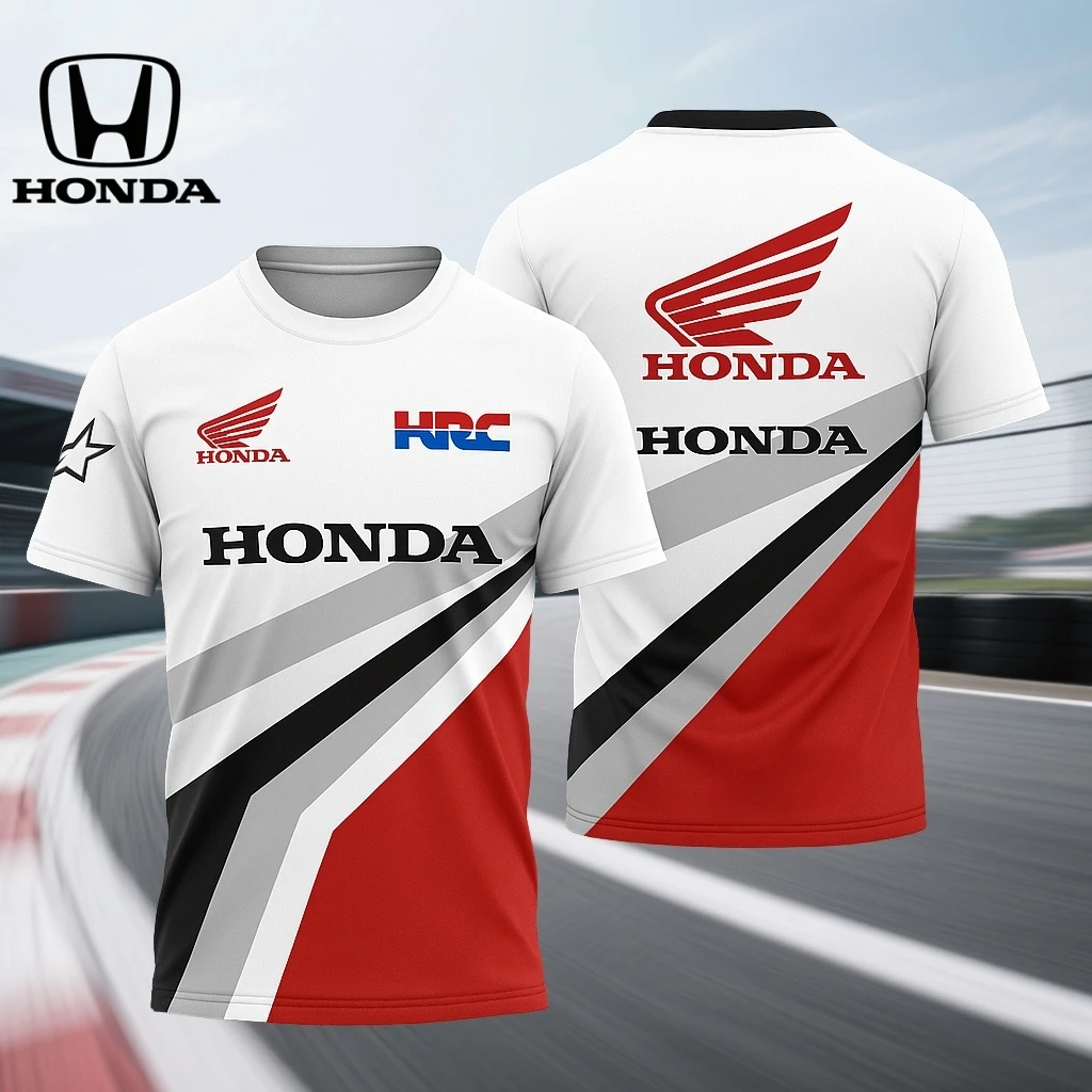 

Лето 2025 г., горячая распродажа, мужская футболка Honda с 3D принтом для мотоцикла большого размера с короткими рукавами для езды на открытом воздухе, для любителей спорта по бездорожью