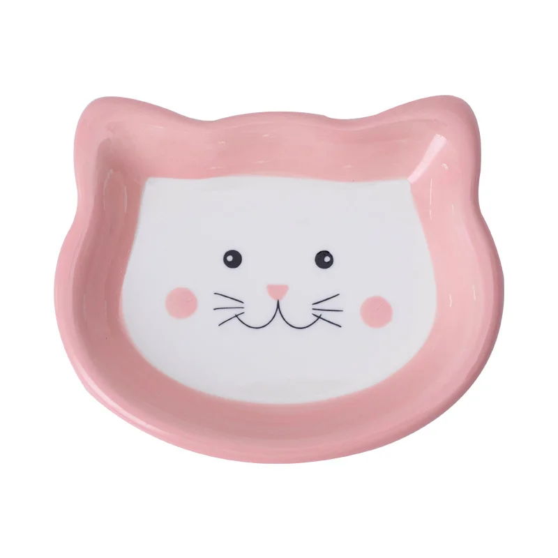 Ceramic Bowl for Cats and Dogs Eating Dish Canned Food Plate Pet Supplies