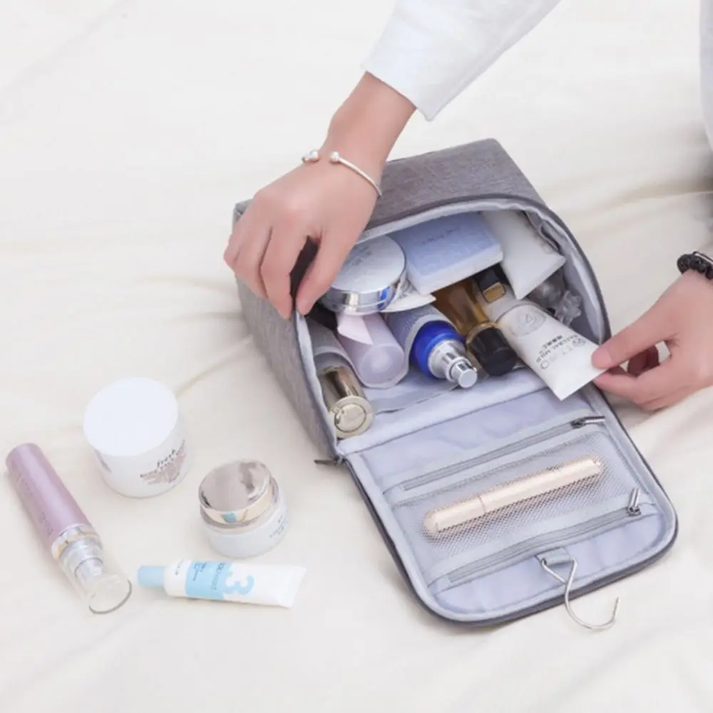 

Durable Oxford Fabric Hanging Make Up Bag Wear Resistant Washable Travel Organizer High-capacity Wash Toiletry Bag Daily Use