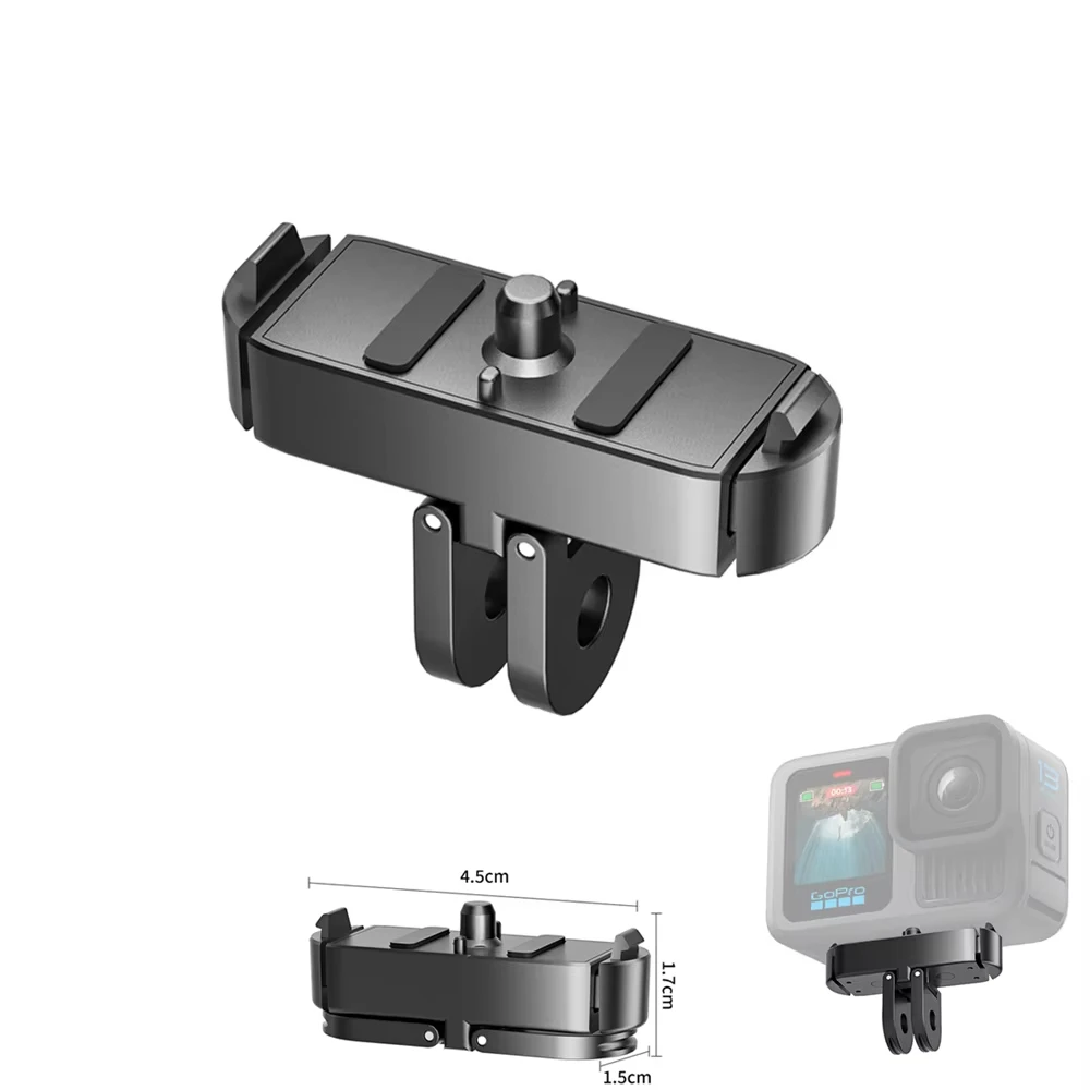 

For GoPro Hero 13 Black Magnetic Quick Release Base Mount Aluminum Alloy Extension Adapter Holder Bracket