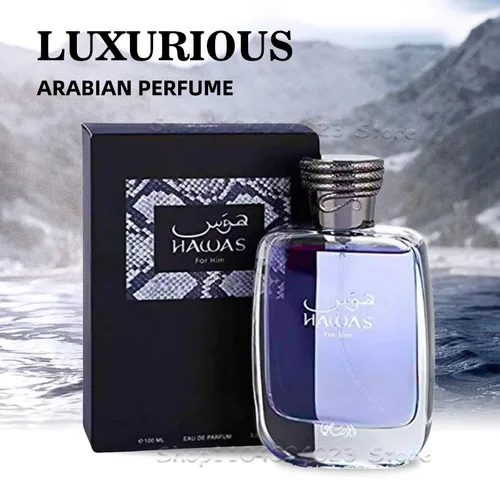 Imagen 1 del producto Perfume Hawas para hombre, 100ml, Original, Rasasi Eau de Parfum, fragancia duradera, Spray para verter, aroma acuático, Colonia de alta calidad