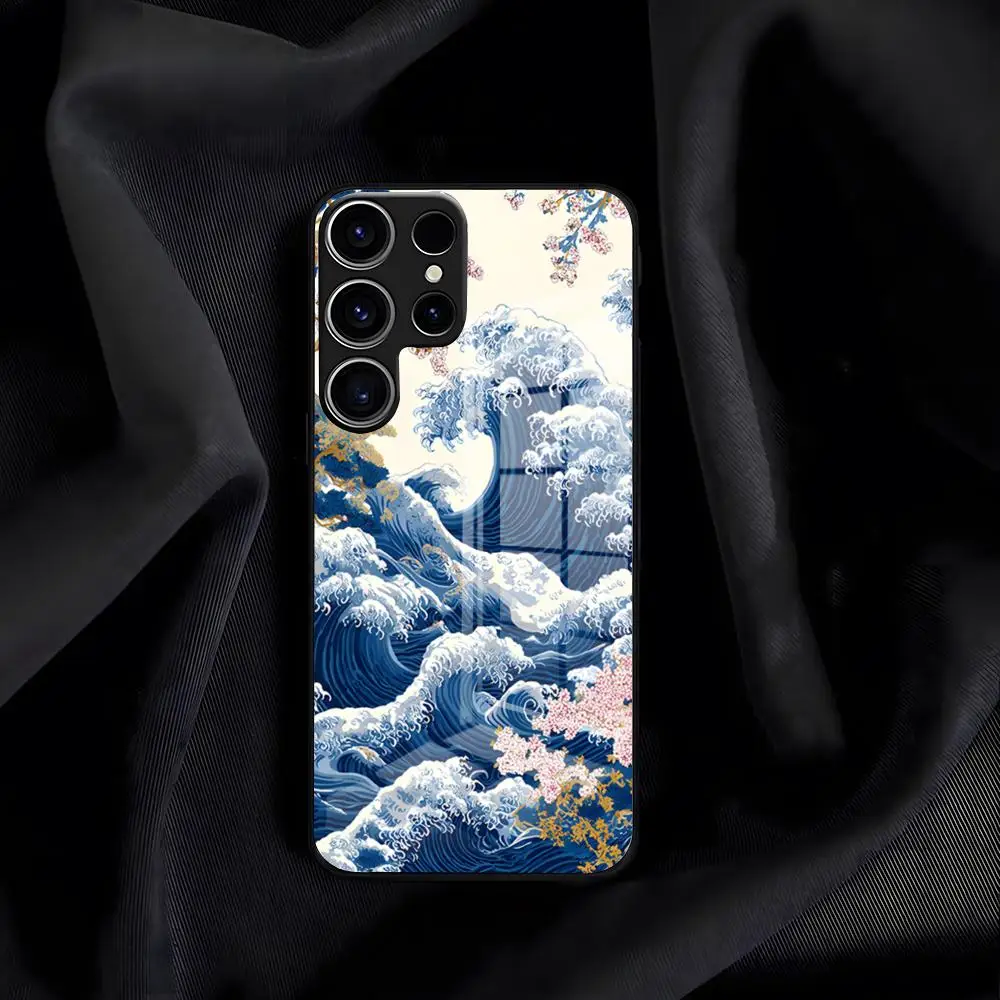 The Great Wave Kanagawa Phone Case For Samsung A27 A37 A33 5G A54 A36 A35 A56 A52 A17 Shockproof Glass Cover