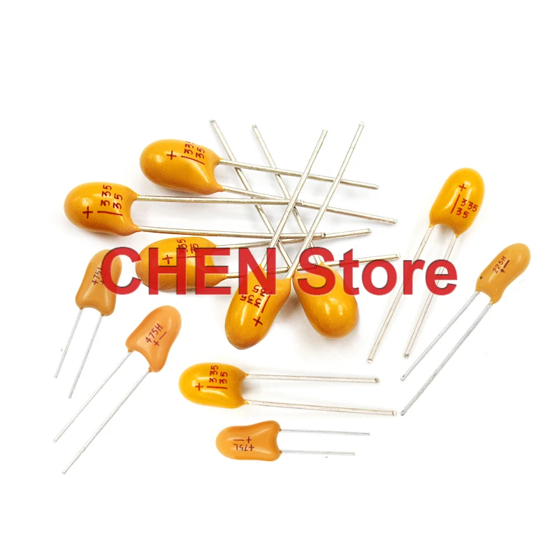 10PCS Straight Insert Tantalum Capacitor 16V 25V 35V 50V 1UF 10UF 22UF 33UF 47UF 100UF 106K 225K 335K 474K Gallbladder Capacitor