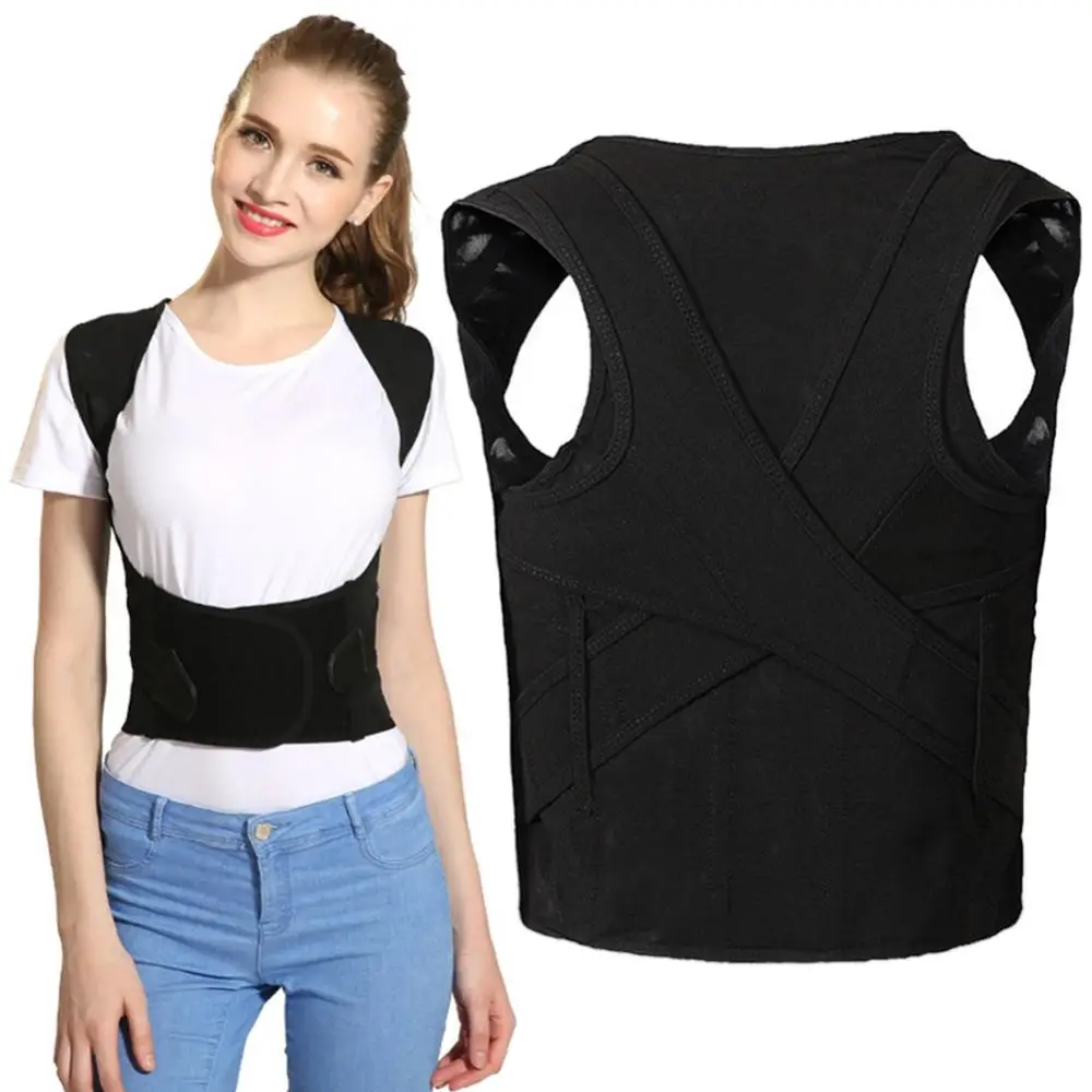 

Back Support Adjustable Unisex Humpback Posture Corrector Body Back Shoulder Support Belt Sports Safety Fitness