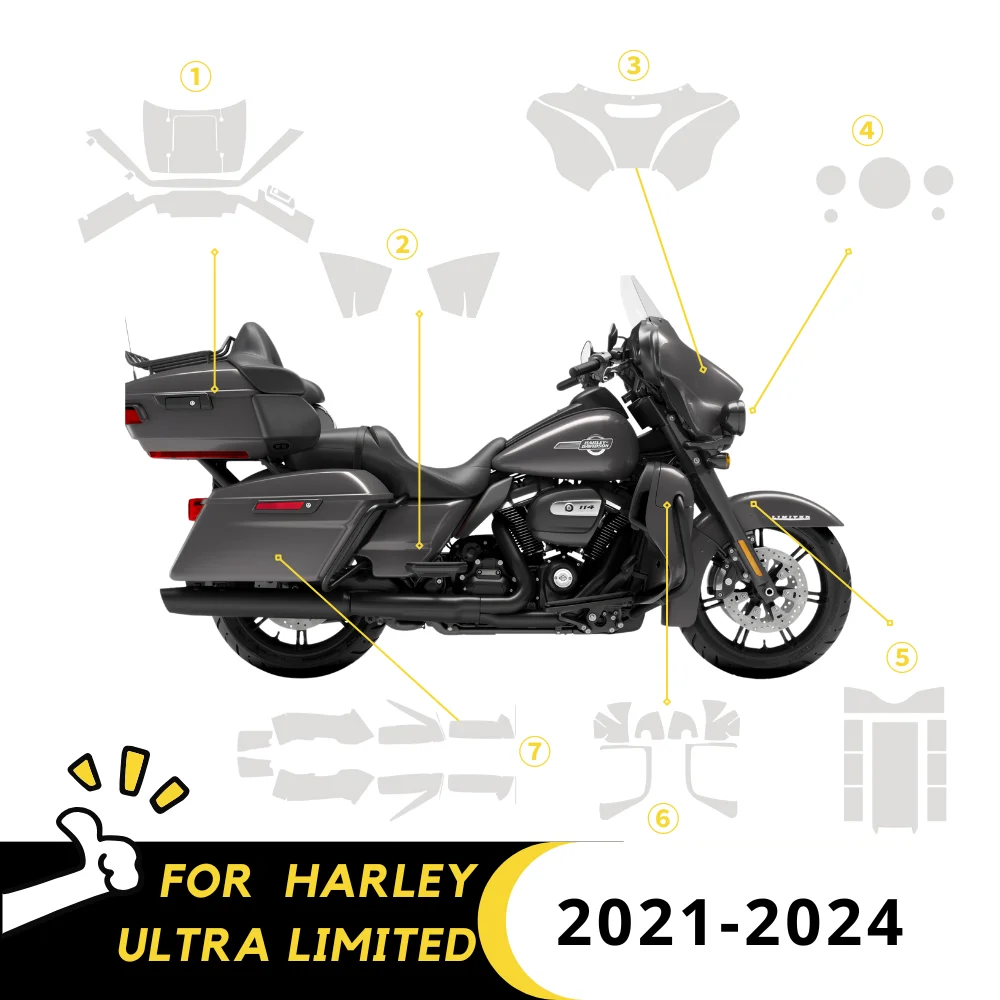

For Harley Ultra Limited 2021-2024 Paint Protection Film Ultra Limited TPU Motorcycle Body Protection Scratch Resistant Film