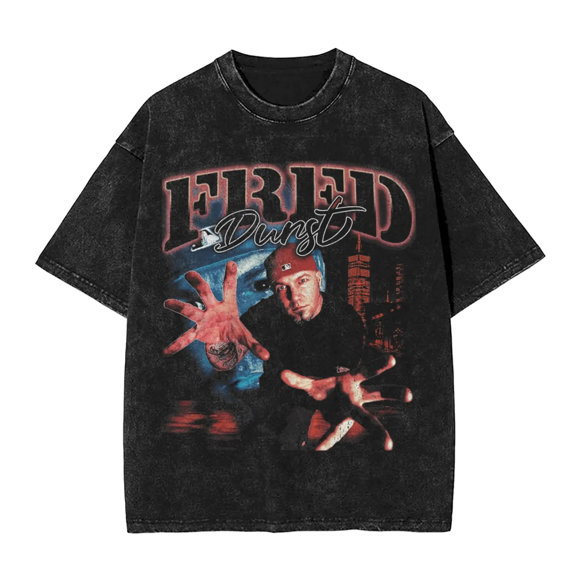 Fred Durst Bootleg Vintage 90s Limp Bizkit Washed T Shirt Streetwear Hip Hop T-Shirt  Tee Shirt Men Women Cotton Harajuku