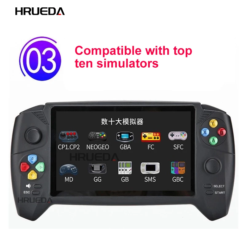 Imagem -04 - Retro Dual Handheld Game Console Joystick Duplo hd Grande Tela 16g 7