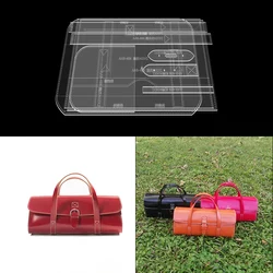 1Set Acrylic Handmade Cylinder Bag Tote Template For DIY Leather Craft Drawing Pattern Sewing Pattern