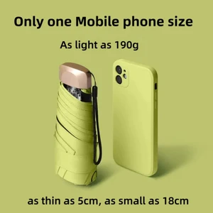 Mini Vinyl Folding Pocket Umbrella, UV Protection, Sun Shade, Small Sunshade, Capsule, Rain, Travel 8 Top Sales Foldable Beach Umbrella - №7