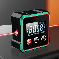 Magnetic Digital Angle Finder with Electronic Laser Gauge Ruler 360° LCD Electronic Protractor Mini Inclinometer Measuring Tool