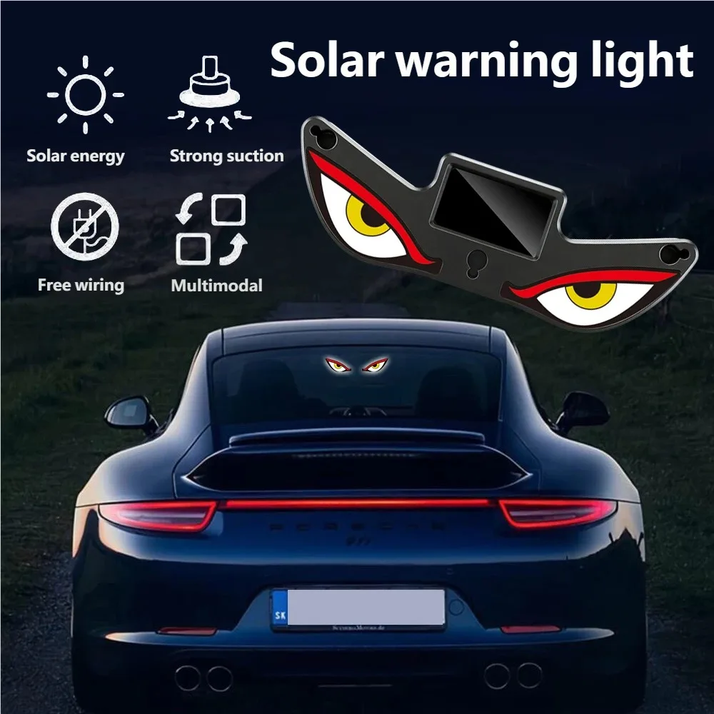 

2026 New Car Triangle Window Devil's eye Lamp Suction Cup Solar LED Ambient Light USB Rechargeable Atmosphere Neon Light