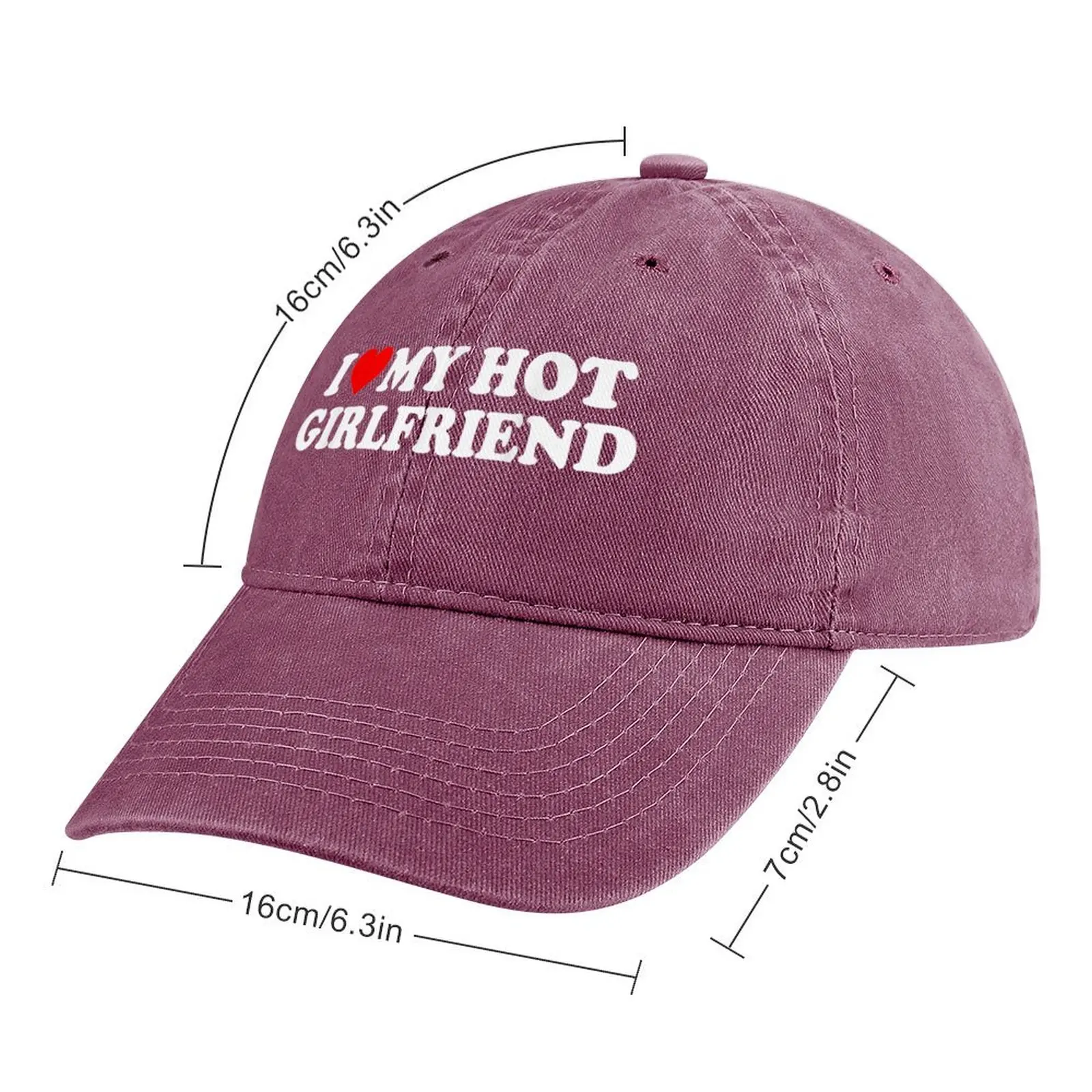 I Love My Hot Girlfriend - I Heart My Hot Girlfriend Cowboy Hat Visor Snap Back Hat Dropshipping Hats For Men Women'S