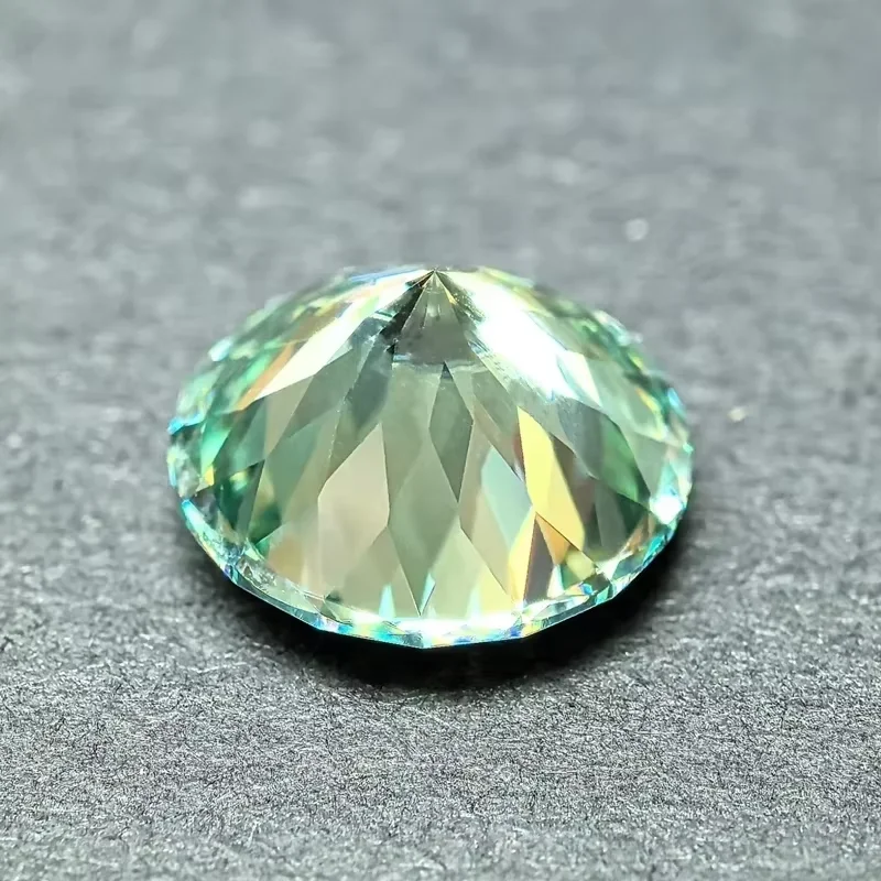 

Moissanite Round Shape 100 Face Cut Natural Blue Green Color DIY Charms Beads for Jewelry Making Materials with Certificate