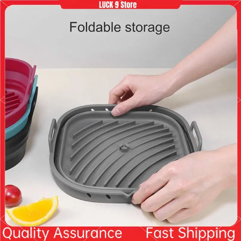 

Силиконовый поднос для фритюрницы, квадратный многоразовый поднос для фритюрницы, аксессуары для приготовления пищи, складной инструмент для выпечки 8,5 дюймов, красный