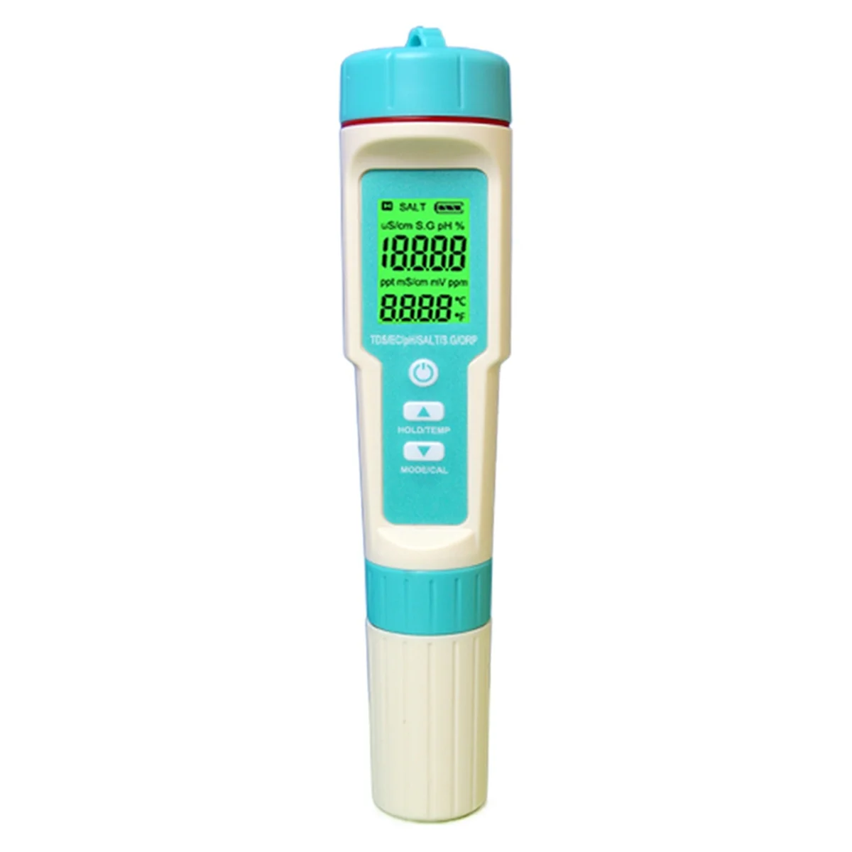 

NEW 7 in 1 Water Quality Tester PH/TDS/EC/ORP/Salinity/S. G/TEMP High Accuracy Water Quality Test Pen IP67 Digital PH Meter