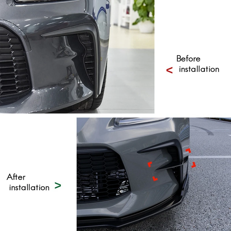 Car Front Bumper Side Splitter Spoiler Canards Air Knife Spoiler For Toyota GR86 Subaru BRZ 2022+