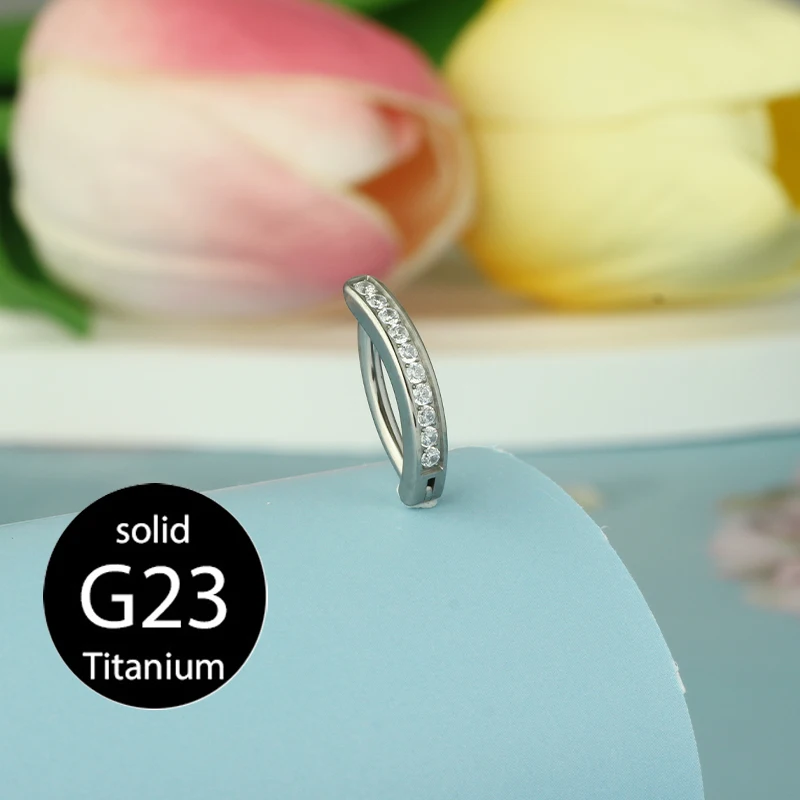 1PC 14G Implantat Grade G23 Titan Bauchnabel Ring Clicker Edelstahl Messing Nabel Piercing Schmuck Bauch Piercings