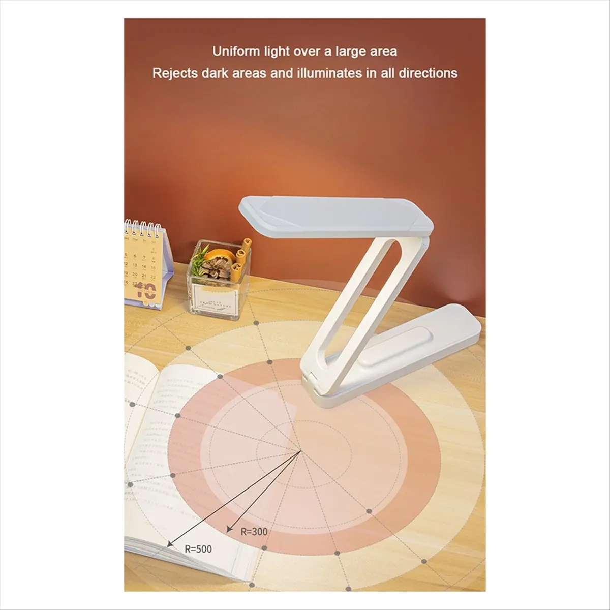 

Светодиодная настольная лампа ABAB, перезаряжаемая через USB, складная, с регулируемой яркостью, сенсорная, ночник, защита глаз, для спальни, прикроватной тумбочки, рабочего стола