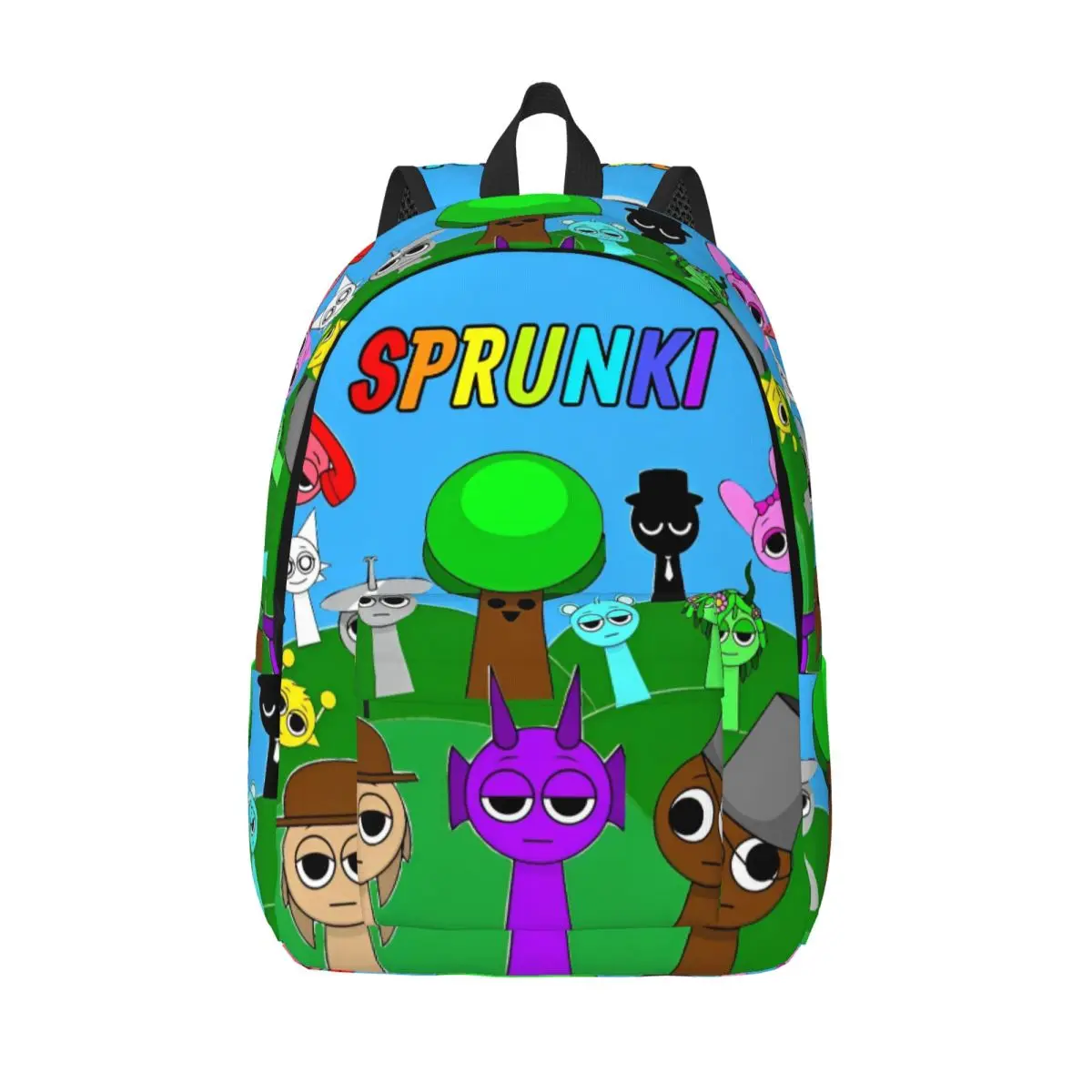 

Sprunki Logo Classical Backpack Lightweight High School Hiking Travel Game Daypack for Men Women Laptop Computer Canvas Bags