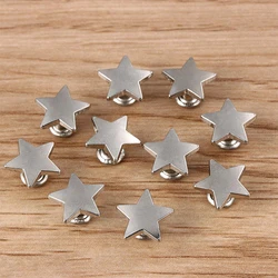 10Pcs/Lot 9/12/19mm DIY Screw Studs Stars Rivets Metal Garment Sewing Drill Nail Button For Handmake Clothing Craft Decoration