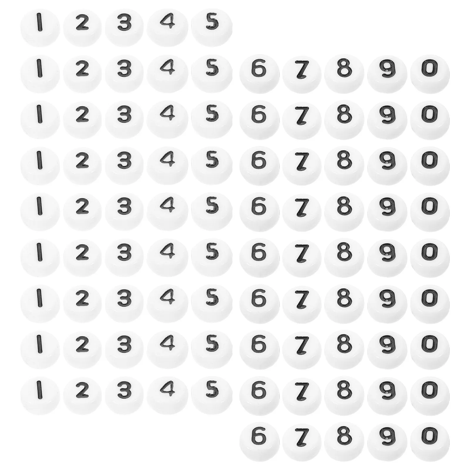 

1000Pcs Mini Acrylic Number Beads 7x4mm White Round Flat Shape Loose Spacer Beads for Jewelry Making DIY Crafts Accessories