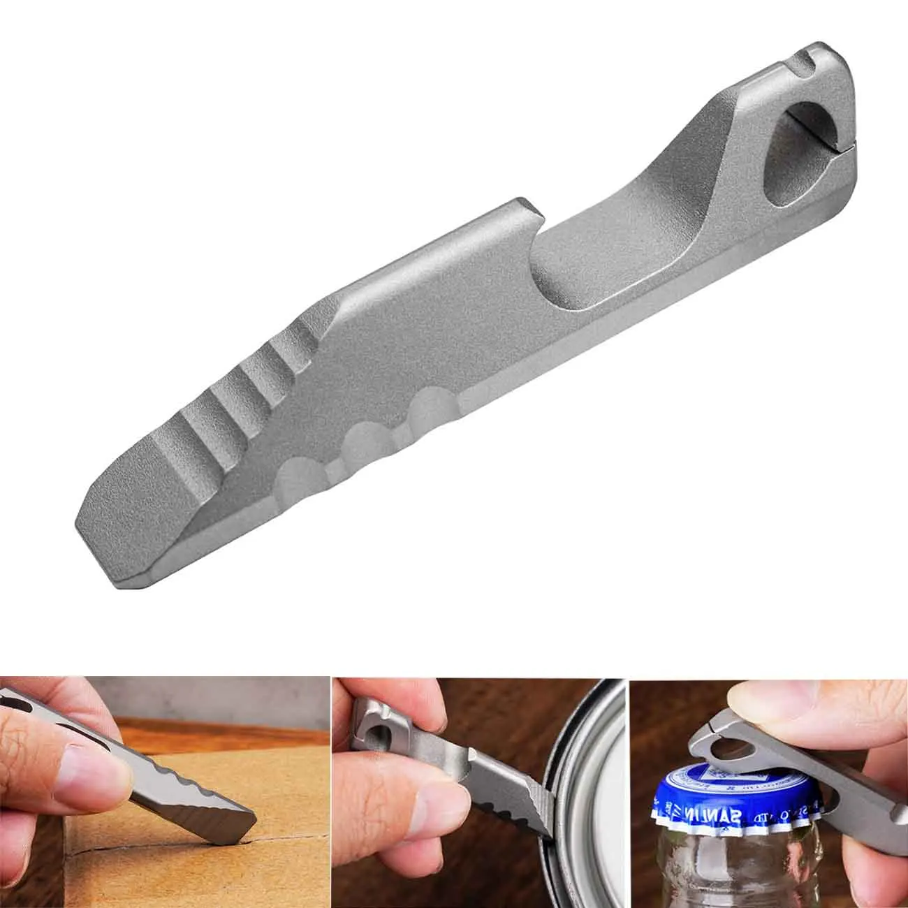 

60mm TC4 Titanium Alloy Crowbar Multi-functional Chisel Portable Keychain Pocket Pry Bar Bottle Opener EDC Tool