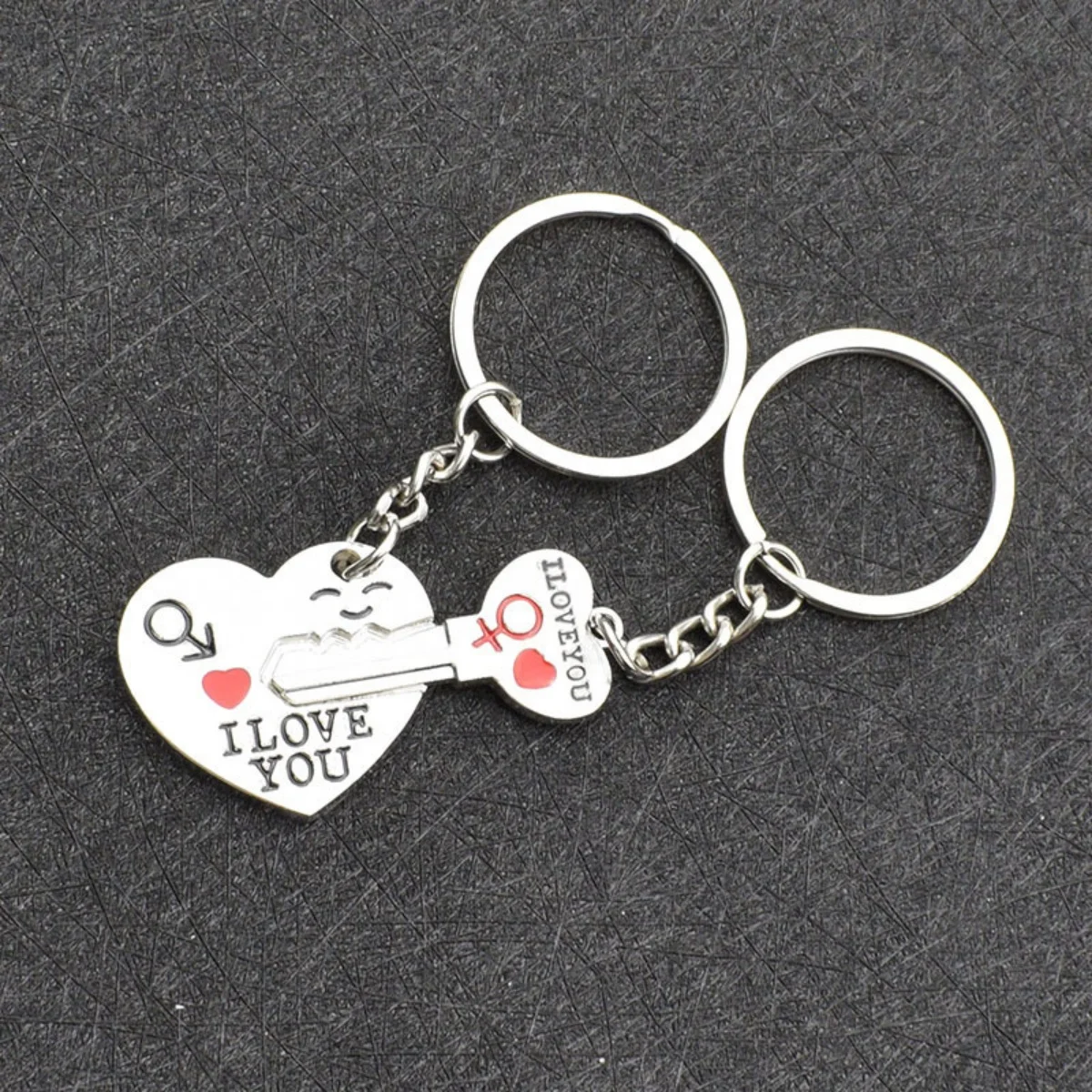 Silver Plated Lovers Gift Wedding Favors Couple My Heart Keychain Fashion Keyring Key Fob Creative Key Chain