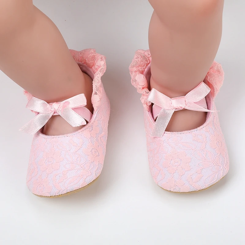 

Toddler Baby's Shoes Girls Premium Flats Infant Lace Floral First Walker Crib Shoes for Party Festival Baby Shower