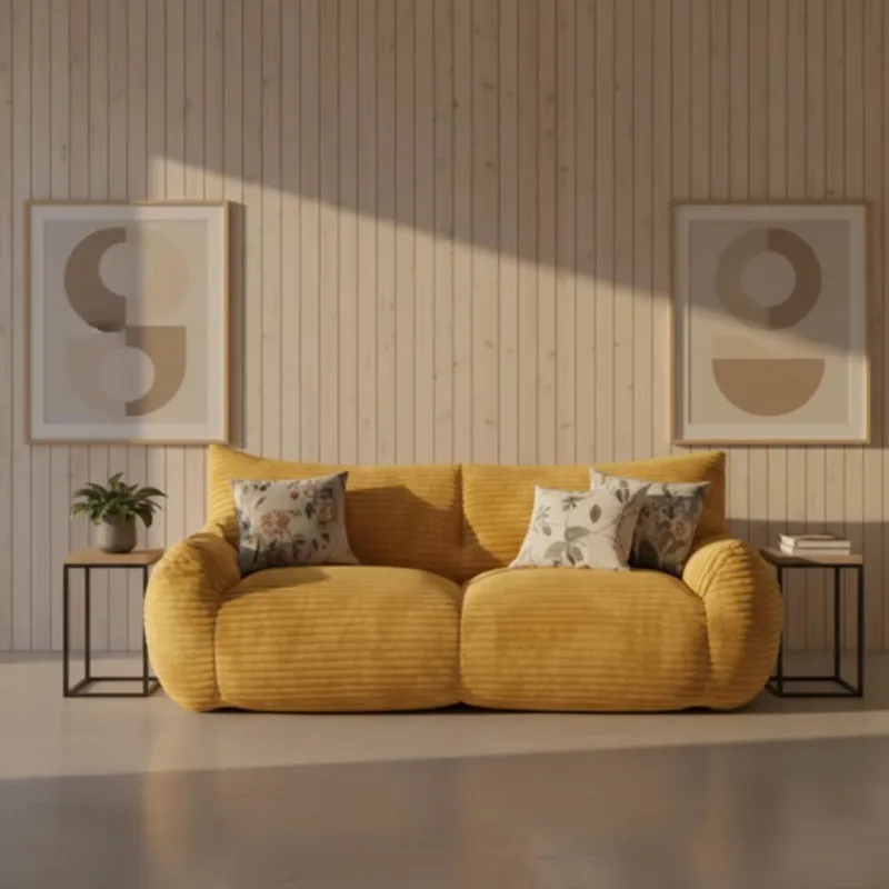Modern corner fabric upholstered combination sofa bed set - environmentally friendly and durable compression design