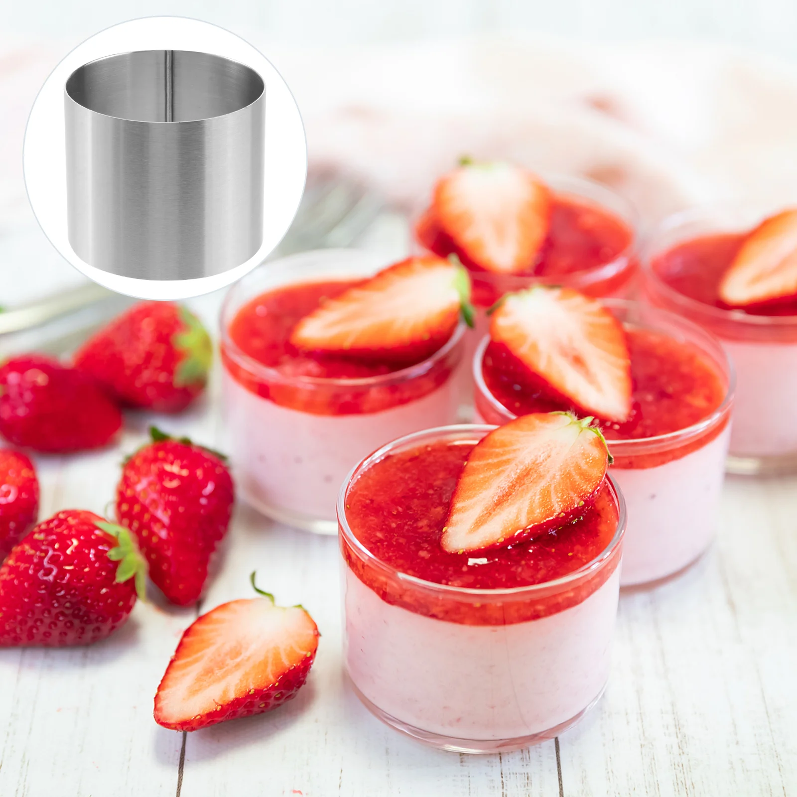 4pcs 6*6*5cm Circular Stainless Steel Mousse Ring Cake Cookie Baking Mold Stainless Steel Biscuit Mould for Baking