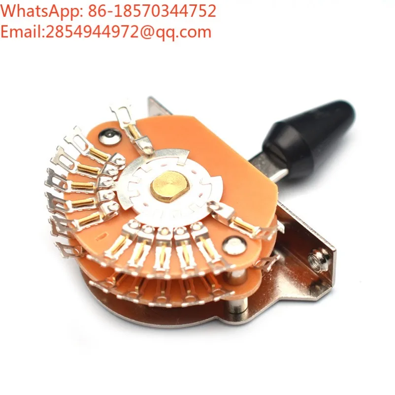 Electric Guitar 5‑Way Pickup Selector Switch 24‑Pin Solder Terminal Tone Shift Toggle Switch with Three‑Color Caps