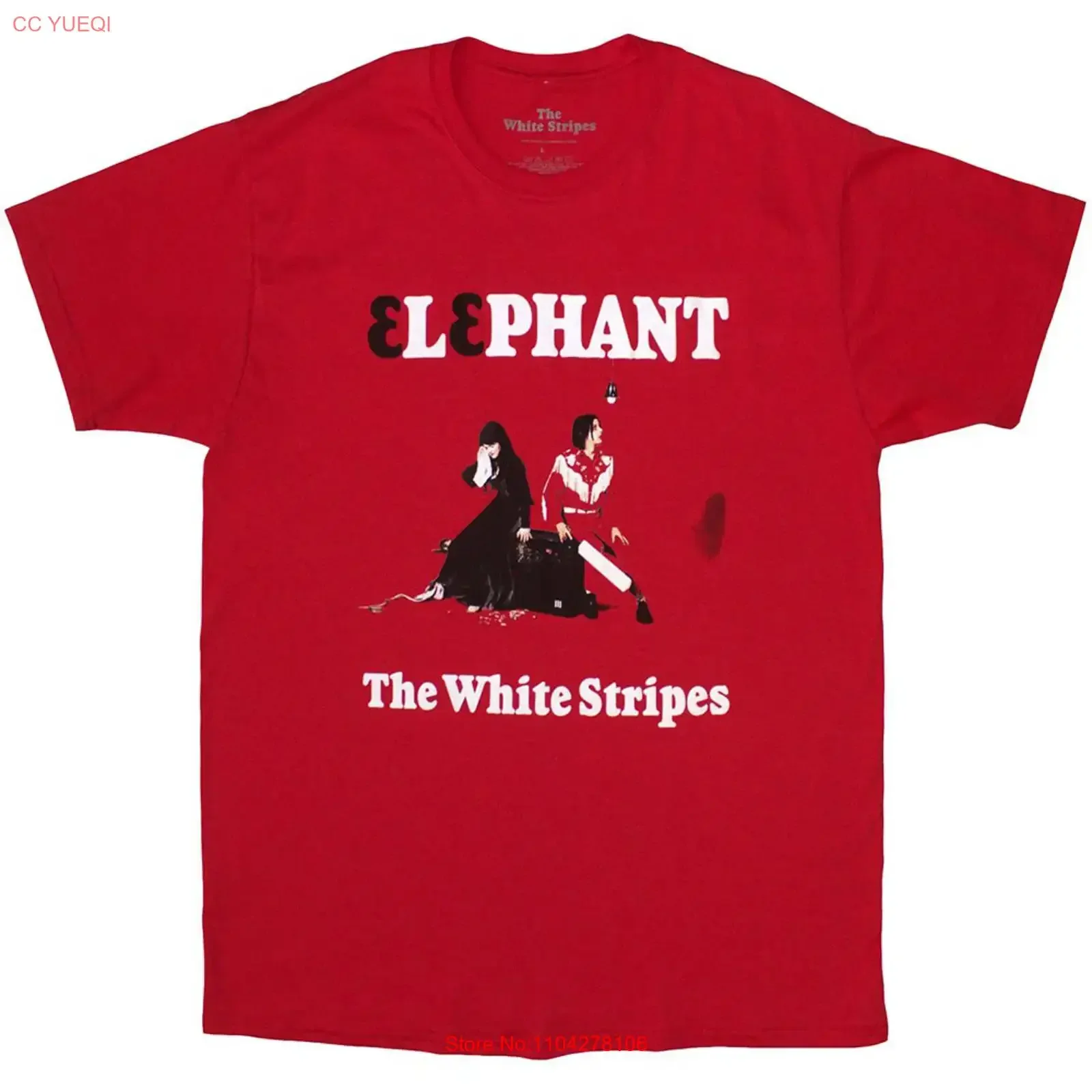 The White Stripes Elephant Official T Shirt Mens vintage Washed Casual Stylish Versatile Breathable Soft Comfortable fashion