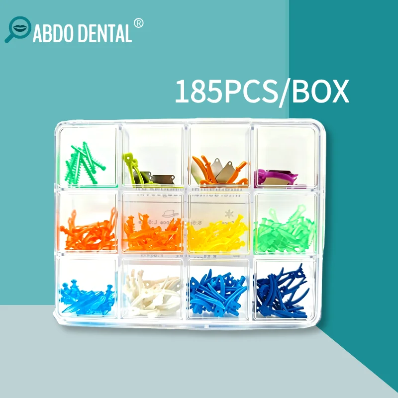 

12 Type/185Pcs Dental Perforated Interdental Wedges Polypropylene Matrix Bands Set Oral Restoration Tools