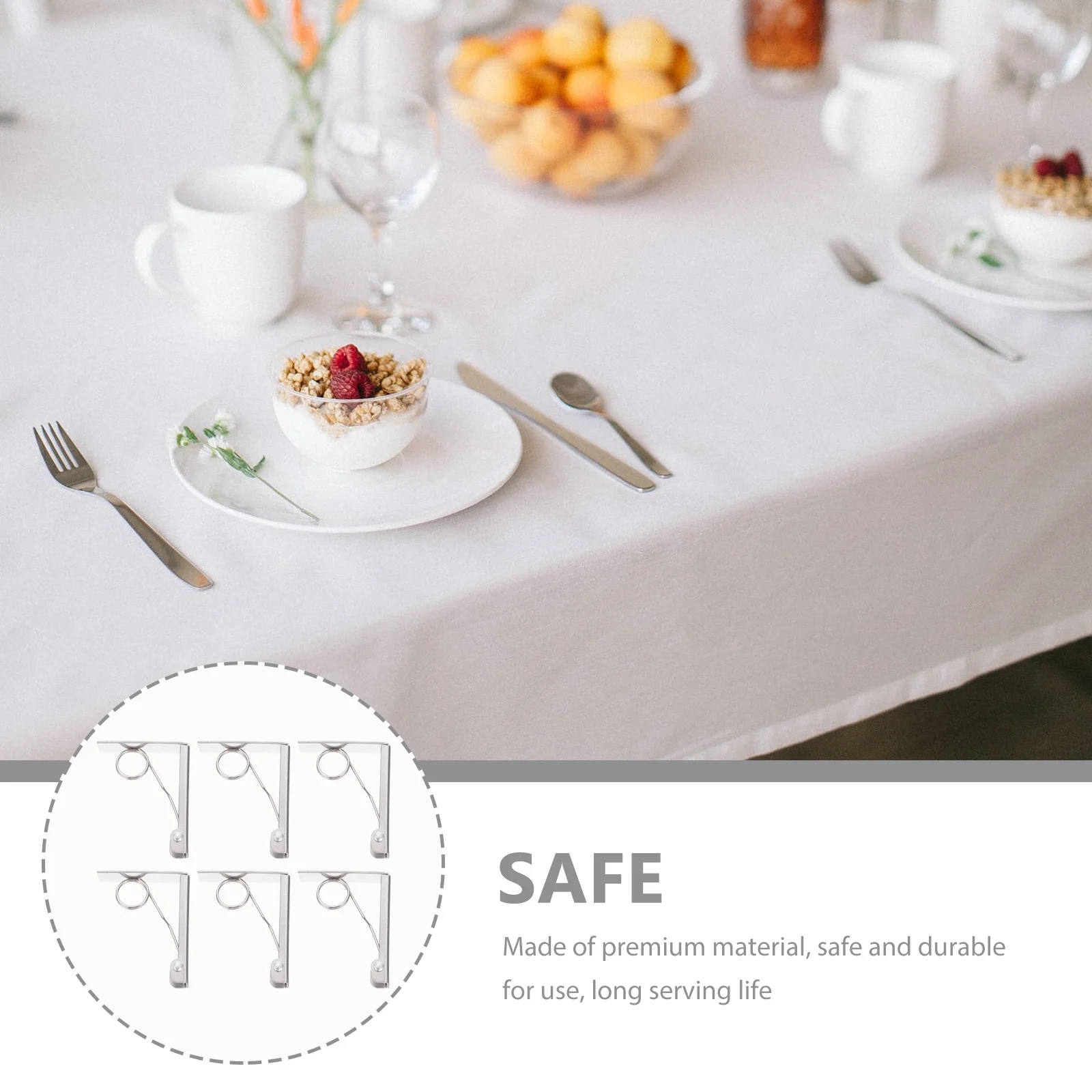 

6pcs Tablecloth Clips Set Stainless Portable Clamps For Picnic Camping Table Cover Fasteners Outdoor Dining Accessory