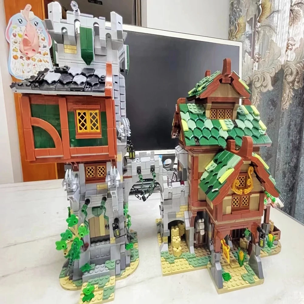 3811PCS Middeleeuwse Stad Stabiele Garde Toren Bouwstenen Architectuur Modulaire Straatweergaven Huis Model Creatieve Expert Speelgoed MOC