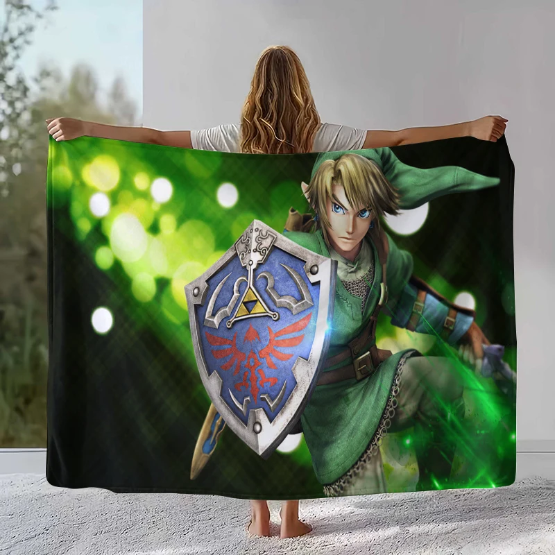 Retro Z-Zelda Cartoon Link Games Flannel Blanket,Ultra Soft Warm Plush Throw for Home Bedroom Bed Sofa Cover Camping Picnic kid