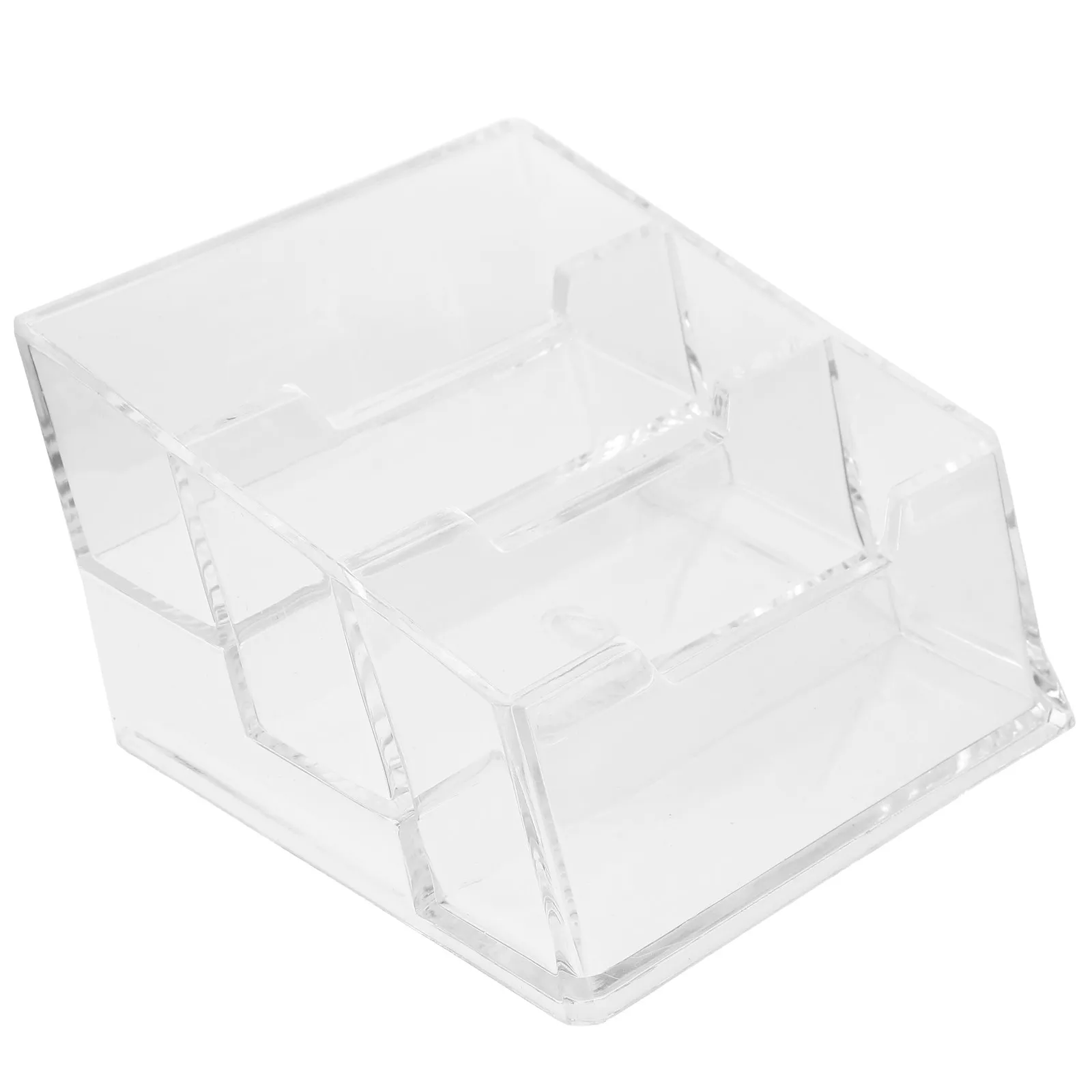 

Business Card Holder Desktop Thickened Non Slip Base Transparent Cards Organizer Office Business Card Display Stand