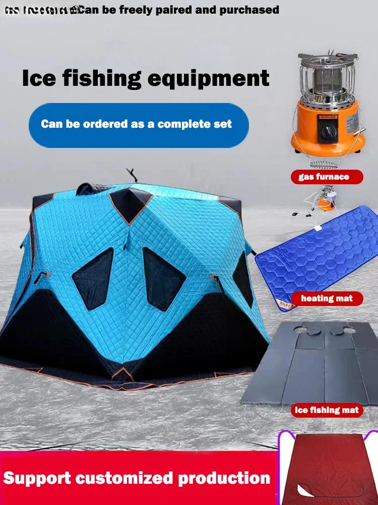 Outdoor Camping four layers Square Stove Jack Insulated Cube Insulated Carp Sauna Winter Ice Fishing Tent