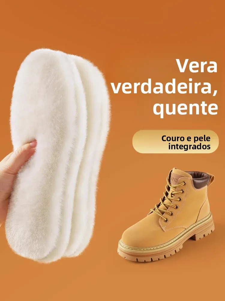 thickened-wool-shoe-insoles-unisex-soft-bottom-comfortable-anti-odor-absorbent-men's-women's-plush-cotton-wool-shoe-inserts