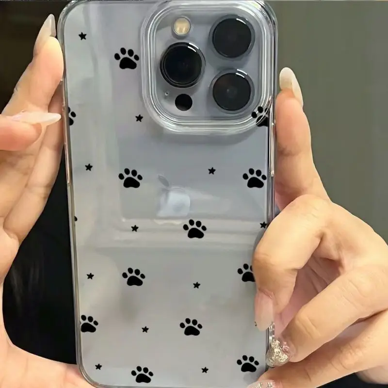 Einfache Katzenpfoten-Stern-Handyhülle für iPhone 17 16 15 11 12 14 13 Pro Max Mini X XS XR 7 Plus 16E Air Stoßfeste Transparente Schutzhülle – Detail 3